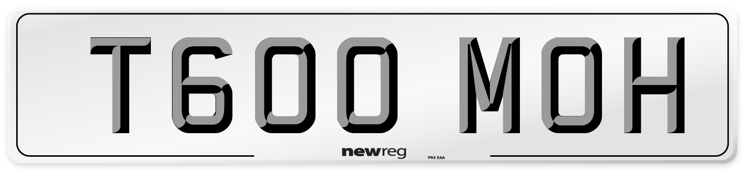 T600 MOH Number Plate from New Reg